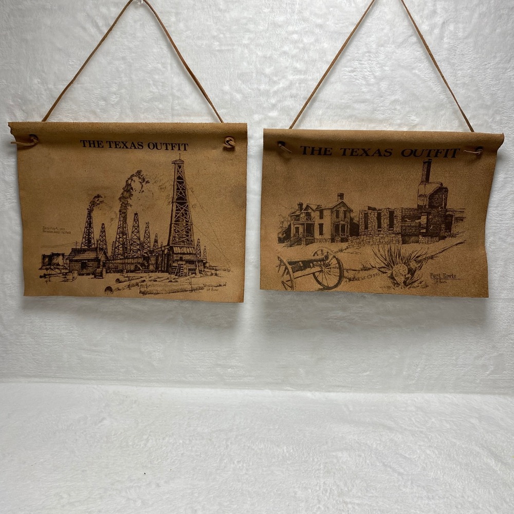 VTG The Texas Outfit Leather Oil Rig Derrick Davis Permian Basis‎ Oil Field